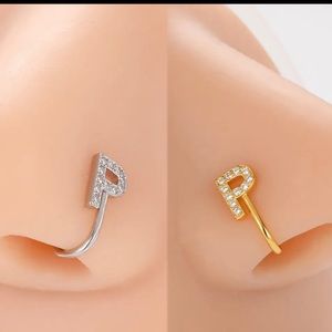 S silver Rhinestone Heart Gem Nose
